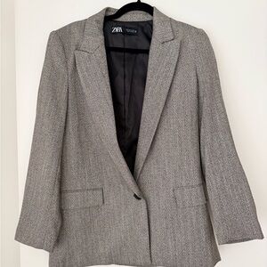 Zara Women's Oversized Gray Suit Jacket